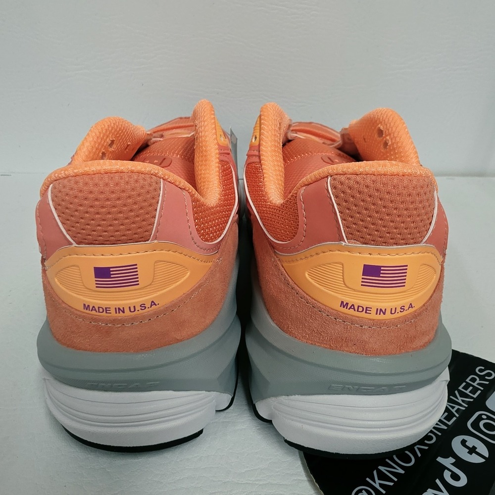 New Balance 990v6 Sunrise Rose/Salmon White Sneaker U990SR6 Men's Size 11 - Picture 4 of 10
